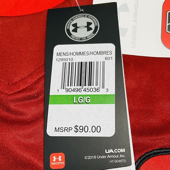 UNDER ARMOUR MEN'S AZ ALKMAAR SOCCER HOME JERSEY Red Large NEW - Picture 6 of 6